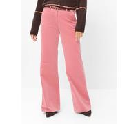 5-Pocket-Hose BRAX "Style MAINE", Damen, Gr. 42, Normalgrößen, rosa (koralle), Web, 74% Baumwolle, 25% Viskose, 1% Elasthan, Hosen 5-Pocket-Hose, Velvet: Palazzohose im Wide Leg (83955661-42) koralle