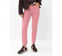 5-Pocket-Hose BRAX "Style MARA S", Damen, Gr. 44L88, Langgrößen, rosa (koralle), Web, 75% Baumwolle, 24% Lyocell, 1% Elasthan, Hosen 5-Pocket-Hose, Cord: Flatfronthose im Regular Fit (35101040-88) kor