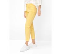 5-Pocket-Hose BRAX "Style MARY S", Damen, Gr. 42K (21), Kurzgrößen, gelb, Web, 78% Baumwolle, 19% Lyocell, 3% Elasthan, Hosen 5-Pocket-Hose (90403324-21) gelb