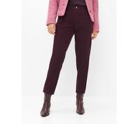 5-Pocket-Hose BRAX "Style MILEY S", Damen, Gr. 44K (22), Kurzgrößen, rot (dunkelviolett), Web, 75% Baumwolle, 24% Lyocell, 1% Elasthan, Hosen 5-Pocket-Hose (31626736-22) dunkelviolett