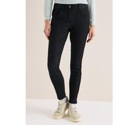 5-Pocket-Hose CECIL, Damen, Gr. 38, Länge 30, schwarz, Stoff, 76% Viskose, 21% Nylon, 3% Elasthan, leicht glänzend, comfort fit normal, Hosen 5-Pocket-Hose, mit leichtem Glanz (47381817-38) schwarz