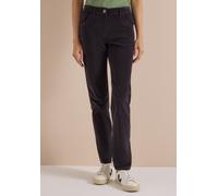 5-Pocket-Hose CECIL, Damen, Gr. 38, Länge 32, schwarz (carbon grau), Web, 98% Baumwolle, 2% Elasthan, unifarben, slim fit lang, Hosen 5-Pocket-Hose, in Cord-Optik (65754846-38) carbon grau