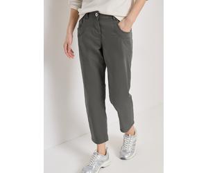 5-Pocket-Hose CECIL "Style Scarlett", Damen, Gr. 31, Länge 26, grau (clear khaki (länge 26)), Web, Obermaterial: 96% Baumwolle, 4% Elasthan. Futter: 100% Baumwolle, unifarben, bequem lang, Hosen 5-Poc