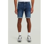 5-Pocket-Hose G-STAR "3301 Slim Shorts", Herren, Gr. 34, worn in blau galena, Obermaterial: 65% Baumwolle, 27% Baumwolle, 6% Elastomultiester, 2% Elasthan, Hosen 5-Pocket-Hose (78978132-34) worn in bl