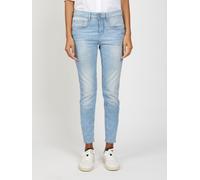 5-Pocket-Hose GANG "94AMELIE CROPPED", Damen, Gr. 30, N-Gr, crystal blau, Web, Obermaterial: 98% Baumwolle, 2% Elasthan, relaxed fit knöchelfrei, Hosen 5-Pocket-Hose, mit doppelter Passe und doppelter