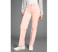 5-Pocket-Hose KANGAROOS, Damen, Gr. 42, N-Gr, braun (camel), Web, Obermaterial: 98% Baumwolle, 2% Elasthan, unifarben, washed, lässig geschnitten lang, Hosen 5-Pocket-Hose, im Straight-Leg (76914268-4