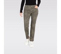 5-Pocket-Hose MAC "DREAM-LEO", Damen, Gr. 36, Länge 32, braun (light shadow leo), Web, Obermaterial: 88% Baumwolle, 8% Elastomultiester, 4% Elasthan, slim fit lang, Hosen 5-Pocket-Hose, Slim fit in ho