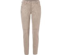 5-Pocket-Hose MAC "MACSLIM", Damen, Gr. 40, Länge 34, beige (oxide braun), Web, Obermaterial: 97% Polyester, 3% Elasthan, slim fit knöchellang, Hosen 5-Pocket-Hose, Veloursqualität aus elastischem Mat