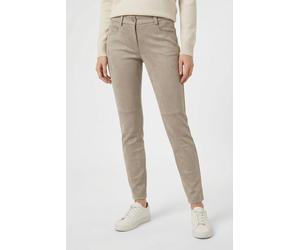 5-Pocket-Hose MAC "MACSLIM", Damen, Gr. 44, Länge 32, oxide braun, Web, Obermaterial: 97% Polyester, 3% Elasthan, slim fit knöchellang, Hosen 5-Pocket-Hose, Veloursqualität aus elastischem Material (8