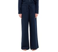5-Pocket-Hose MUSTANG "Damen Style Tuscaloosa", Damen, Gr. 44, blau (5324 navy), Web, 75% Baumwolle, 25% Leinen, unifarben, weit, Hosen 5-Pocket-Hose (29609849-44)