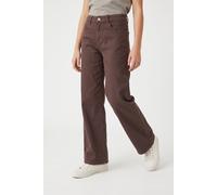 5-Pocket-Hose NAME IT "NKFROSE WIDE TWI PANT 1115-TP NOOS", Mädchen, Gr. 134, N-Gr, braun (french roast), Twill, Obermaterial: 98% Baumwolle, 2% Elasthan, unifarben, weit lang, Hosen 5-Pocket-Hose, Ba