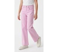 5-Pocket-Hose NAME IT "NKFROSE WIDE TWI PANT 1115-TP NOOS", Mädchen, Gr. 170, N-Gr, rosa (pirouette), Twill, Obermaterial: 98% Baumwolle, 2% Elasthan, unifarben, weit lang, Hosen 5-Pocket-Hose, Baumwo