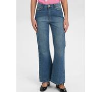 5-Pocket-Hose NÜMPH "Nümph Jeans NULONDON", Damen, Gr. 40, Normalgrößen, medunkel blau washed denim, Obermaterial: 94% Baumwolle, 5% Polyester, 1% Elasthan, Hosen 5-Pocket-Hose (61415215-40)