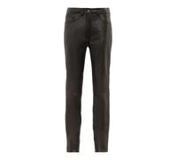 RICANO 9809, Damen Lederhose - 5-Pocket Stil - (Slim Fit/High Waist) echtes Lamm Leder (Schwarz, L)