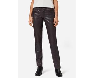 5-Pocket-Hose RICANO "Lederhose Triston-B", Damen, Gr. S, Länge 34, braun, Obermaterial: 100% Lammnappaleder LANA., schmal, Hosen 5-Pocket-Hose, Handgefertigt aus echtem Leder (55957762-S) braun