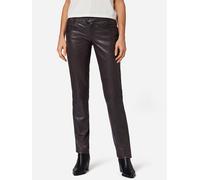 RICANO Triston-B - Damen Lederhose (Regular Waist/Medium Rise) - 5-Pocket Stil - echtes (Premium) Lamm Leder (Braun, XL)