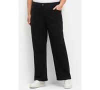 Stretch-Hose SHEEGO "Große Größen", Damen, Gr. 50, Normalgrößen, schwarz, Obermaterial: 98% Baumwolle, 2% Elasthan, unifarben, casual, figurumspielend lang, Hosen, im Curvy-Schnitt ELLA (91615933-50)