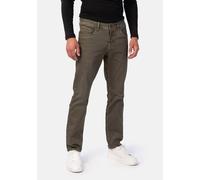 5-Pocket-Hose STOOKER MEN "Men Frisco Colour Straight Fit Men", Herren, Gr. 32, Länge 32, grün (khaki wash), Twill, 84% Baumwolle, 14% Polyester, 2% Elasthan, gerade lang, Hosen 5-Pocket-Hose, Straigh