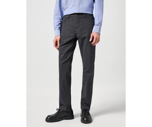 5-Pocket-Hose WRANGLER "GREENSBORO", Herren, Gr. 44, Länge 34, grau (charcoal), Web, Obermaterial: 59% Baumwolle, 26% Polyester, 14% Viskose, 1% Elasthan, regular fit lang, Hosen 5-Pocket-Hose, mit Re