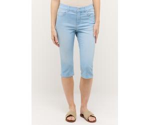 5-Pocket-Jeans ANGELS "ANACAPRI", Damen, Gr. 42, N-Gr, bleached blau used, Denim/Jeans, Obermaterial: 89% Baumwolle, 8% Polyester, 3% Elasthan, unifarben, slim fit kniebedeckend, Jeans 5-Pocket-Jeans,