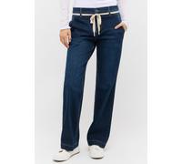 5-Pocket-Jeans ANGELS "L. RETRO", Damen, Gr. 44, Länge 30, blau (schwarz indigo used), Denim/Jeans, Obermaterial: 92% Baumwolle, 6% Polyester, 2% Elasthan, weit lang, Jeans 5-Pocket-Jeans, Wide Leg, m