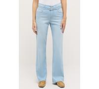 5-Pocket-Jeans ANGELS "Liz City", Damen, Gr. 36, Länge 32, bleached blau used, Denim/Jeans, Obermaterial: 89% Baumwolle, 8% Polyester, 3% Elasthan, relaxed fit lang, Jeans 5-Pocket-Jeans, mit Gürtel,