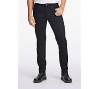 5-Pocket-Jeans BISON "Jeans Tapered Fit", Herren, Gr. 34, Länge 32, schwarz, Obermaterial: 63% Baumwolle, 34% Polyester, 3% Elasthan, unifarben, gerade, unten schmal, Jeans 5-Pocket-Jeans (54621243-34