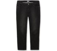 Stretch-Jeans SHEEGO, Damen, Gr. 48, Normalgrößen, schwarz (schwarz denim), 99% Baumwolle, 1% Elasthan, unifarben, lang, Jeans (67293256-48) schwarz denim