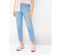 5-Pocket-Jeans BRAX "Style CAROLA S", Damen, Gr. 42, Normalgrößen, blau (hellblau), Denim/Jeans, 75% Baumwolle, 17% Polyester, 5% Elastomultiester, 3% Elasthan, Jeans 5-Pocket-Jeans (72711801-42) hell