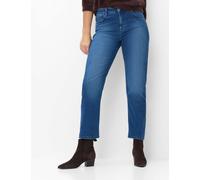5-Pocket-Jeans BRAX "Style MADISON S", Damen, Gr. 34K (17), Kurzgrößen, blau, Denim/Jeans, 98% Baumwolle, 2% Elasthan, Jeans 5-Pocket-Jeans, Thermo Touch: Five-Pocket-Jeans im Straight Fit (40299156-1