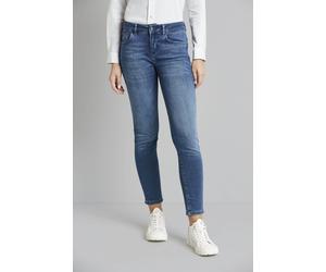 5-Pocket-Jeans BUGATTI "Basic Essential", Damen, Gr. L38, Langgrößen, blau (marine), 81% Baumwolle, 9% Polyester, 6% Elastomultiester, 4% Elasthan, Jeans 5-Pocket-Jeans, mit Flexcity-Stretch (71862815