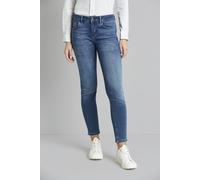 5-Pocket-Jeans BUGATTI "Basic Essential", Damen, Gr. L46, Langgrößen, blau (marine), 81% Baumwolle, 9% Polyester, 6% Elastomultiester, 4% Elasthan, Jeans 5-Pocket-Jeans, mit Flexcity-Stretch (71862815