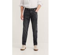 5-Pocket-Jeans BUGATTI "Tapered Fit", Herren, Gr. 32, Länge 34, grau (273, dunkelgrau), 91% Baumwolle, 7% Polyester, 2% Elasthan, Jeans 5-Pocket-Jeans, aus Stretch Handcrafted Denim (20462151-32) 273,