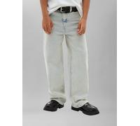 5-Pocket-Jeans CALVIN KLEIN JEANS, Jungen, Gr. 12 (152), N-Gr, bleachout wash, Denim/Jeans, Obermaterial: 99% Baumwolle, 1% Elasthan, unifarben, loose fit lang, Jeans 5-Pocket-Jeans, Loose-Fit, Stretc