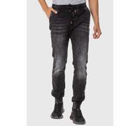 5-Pocket-Jeans CIPO & BAXX "Cipo & Baxx Hose", Herren, Gr. W36/L32, Länge 32, schwarz, Obermaterial: 98% Baumwolle CO. 2% Elasthan EL., uni, regular fit, Jeans 5-Pocket-Jeans, im Used-Look (84625620-3