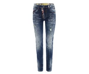 5-Pocket-Jeans CIPO & BAXX "Cipo & Baxx Jeans", Herren, Gr. W33/L34, Länge 34, blau, Obermaterial: 98% Baumwolle CO. 2% Elasthan EL., uni, regular fit, Jeans 5-Pocket-Jeans, mit trendigen Used-Element