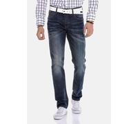 5-Pocket-Jeans CIPO & BAXX "Jeans", Herren, Gr. 36, Länge 32, blau, 98% Baumwolle, 2% Elasthan, unifarben, Basic, regular fit lang, Jeans 5-Pocket-Jeans, in Regular-Fit, CD184A (28105021-36) blau