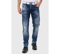 5-Pocket-Jeans CIPO & BAXX "Cipo & Baxx Jeanshose CD876", Herren, Gr. 40/L32 Herren, Länge 32, blau, Obermaterial: 99% Baumwolle CO. 1% Elasthan EL., uni, slim fit, Jeans 5-Pocket-Jeans, mit stylische