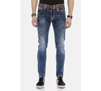 5-Pocket-Jeans CIPO & BAXX "DENIM", Herren, Gr. 31, Länge 34, blau, 98% Baumwolle 2% Elasthan, unifarben, regular fit lang, Jeans 5-Pocket-Jeans, bequeme Jeans in klassischem Design, CD588 (79651662-3