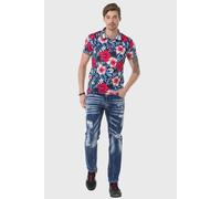 Cipo & Baxx Herren Jeans Hose Used Destroyed Regular Fit Naht Design Denim Pants CD781 Blau W38 L32