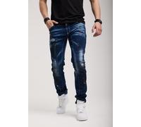5-Pocket-Jeans CIPO & BAXX "Jeans", Damen, Gr. 34, Länge 32, blau, 99% Baumwolle, 1% Elasthan, unifarben, slim fit lang, Jeans 5-Pocket-Jeans, mit modischen Details (26107734-34) blau