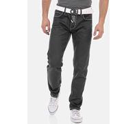 Cipo & Baxx Herren CD710 Jeanshose Denim Kontrastnähte Regular Jeans Hose Pants Schwarz