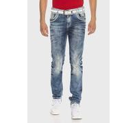 5-Pocket-Jeans CIPO & BAXX "Jeans", Herren, Gr. 34, Länge 34, blau, 100% Baumwolle, unifarben, regular fit lang, Jeans 5-Pocket-Jeans, in Regular-Fit (70237942-34) blau