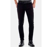 5-Pocket-Jeans CIPO & BAXX "Jeans", Herren, Gr. 34, Länge 36, schwarz, 98% Baumwolle, 2% Elasthan, unifarben, Basic, regular fit lang, Jeans 5-Pocket-Jeans, im Straight Fit (49279009-34) schwarz