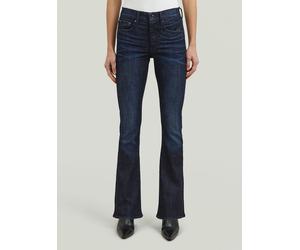5-Pocket-Jeans G-STAR "3301 Flare Jeans", Damen, Gr. 30, Länge 34, blau (worn in chopper), Obermaterial: 65% Baumwolle, 27% Baumwolle, 6% Elastomultiester, 2% Elasthan, Jeans 5-Pocket-Jeans (79161767-