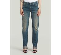 5-Pocket-Jeans G-STAR "G-STAR Lennoxx Slim Straight Jeans", Damen, Gr. 32, Länge 32, blau (antique faded blauschist), Obermaterial: 75% Baumwolle, 25% Baumwolle, Jeans 5-Pocket-Jeans (64758727-32) ant
