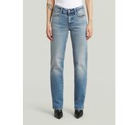 5-Pocket-Jeans G-STAR "G-Straight Jeans", Damen, Gr. 30, Länge 28, faded blau halite, Obermaterial: 79% Baumwolle, 20% Baumwolle, 1% Elasthan, Jeans 5-Pocket-Jeans (45114100-30) faded blau halite