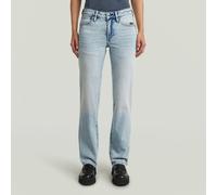 5-Pocket-Jeans G-STAR "G-Straight Wmn", Damen, Gr. 29, Länge 34, blau (sun faded blau galena), Denim/Jeans, Obermaterial: 99% Baumwolle, 1% Elasthan, straight fit lang, Jeans 5-Pocket-Jeans, im Straig