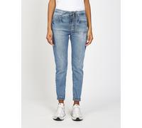 5-Pocket-Jeans GANG "94AMELIE JOGGER", Damen, Gr. 28, N-Gr, blau (bright royal), Denim/Jeans, Obermaterial: 77% Baumwolle, 15% Polyester, 7% Viskose, 1% Elasthan, relaxed fit knöchelfrei, Jeans 5-Pock