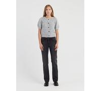 5-Pocket-Jeans GANG "94AMELIE STRAIGHT", Damen, Gr. 32, Normalgrößen, schwarz (worn schwarz), 90% Baumwolle, 6% Polyester, 4% Elasthan, unifarben, Basic, regular fit lang, Jeans 5-Pocket-Jeans, im 5-P